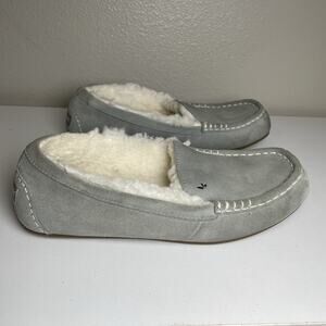 Koolaburra by UGG Lezly Wild Dove Gray Womens 9 Suede Faux Fur Moccasin Slippers
